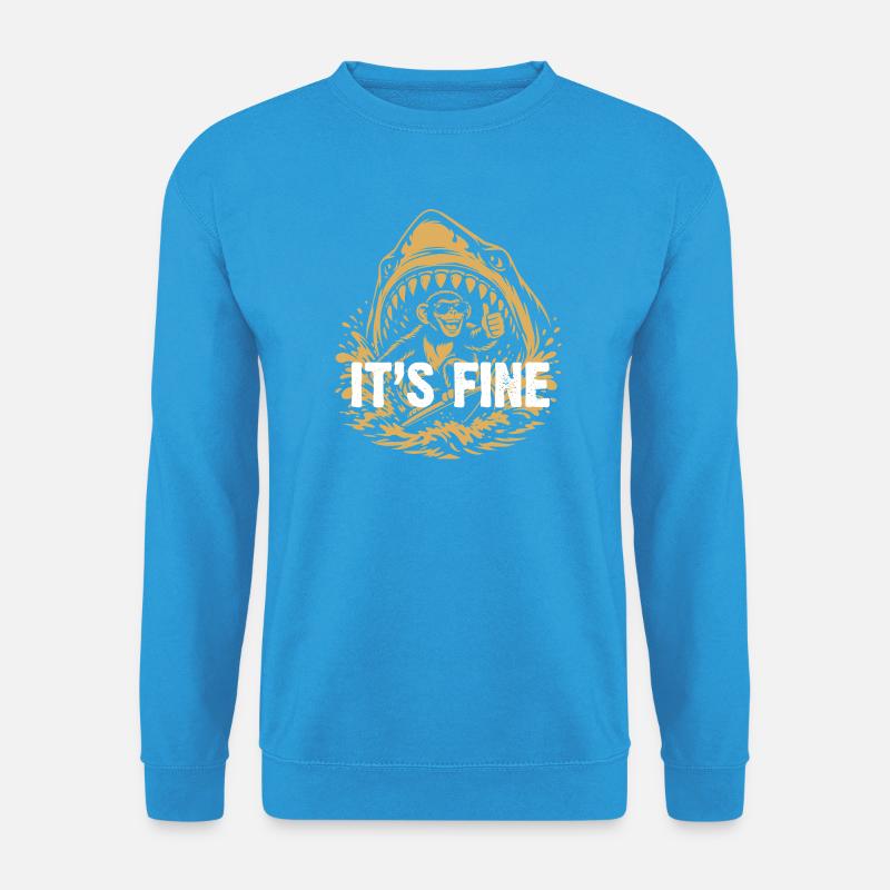 Seine feine Haifisch-Affen-Grafik - Unisex Pullover - Meeresblau