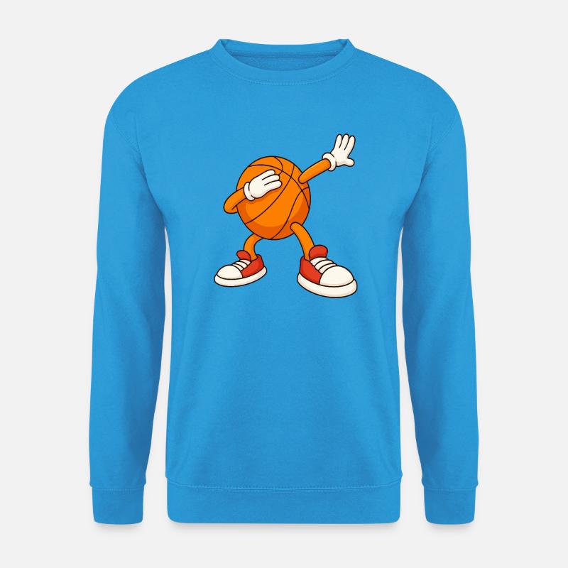 Basketball-Maskottchen-Deckgesicht - Unisex Pullover - Meeresblau