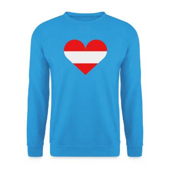 Austria heart flag - Unisex Sweatshirt - sea blue - Front - Alina (178cm) & Michal (187cm)