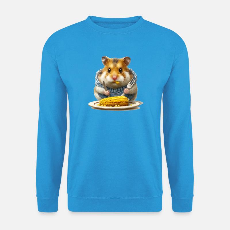 Küchenhamster beim Maisfest - Unisex Pullover - Meeresblau