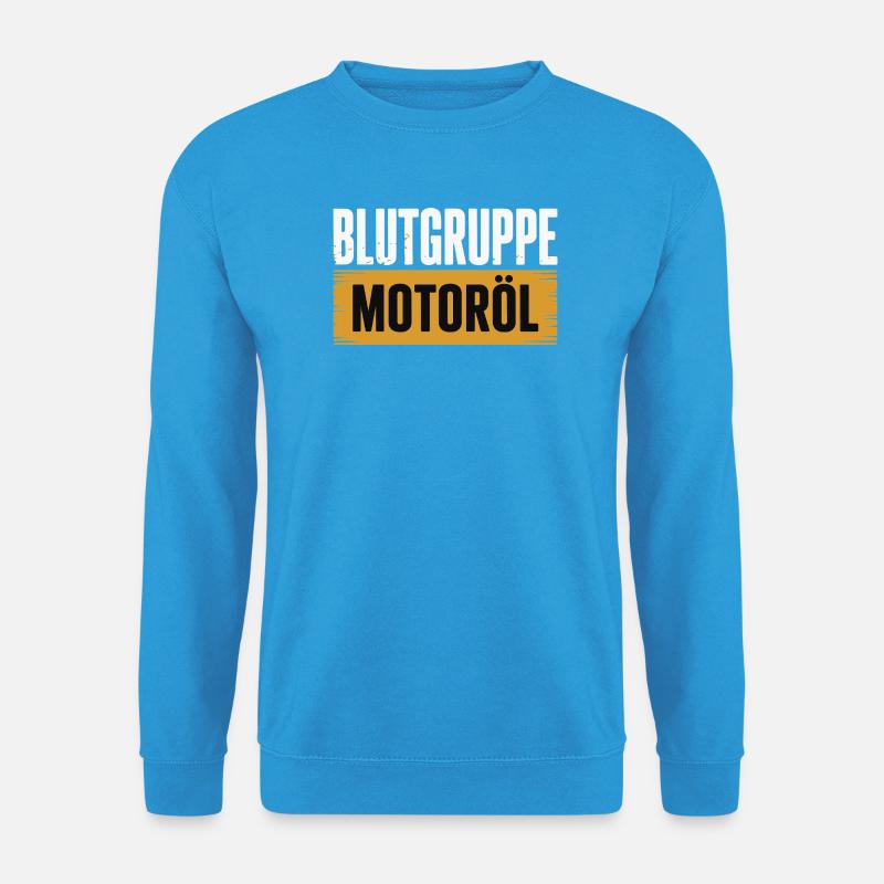 Blutgruppe Motoröl Schrauber Design - Unisex Pullover - Meeresblau
