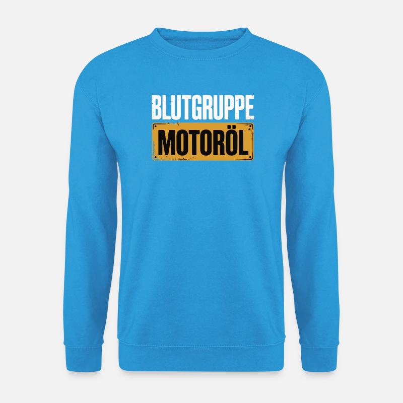 Blutgruppe Motoröl Schrauber Design - Unisex Pullover - Meeresblau