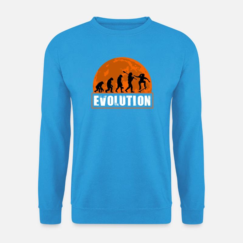 Entwicklung des Skateboarding Retro Sunset Skater - Unisex Pullover - Meeresblau