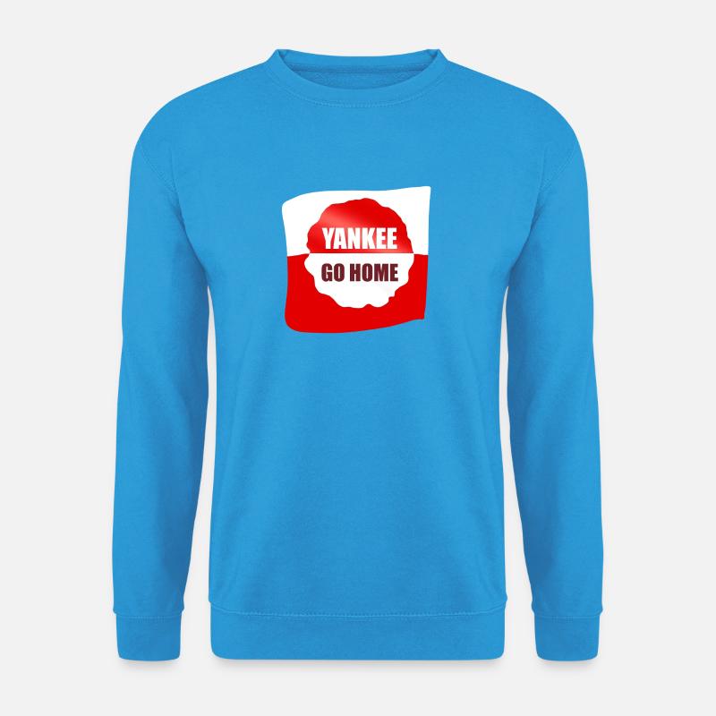 Yankee Go Home Kontrast-Logo - Unisex Pullover - Meeresblau