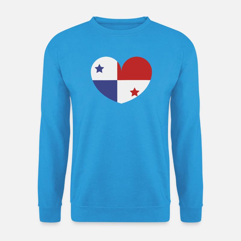 Panama-Herzflagge - Unisex Pullover - Meeresblau