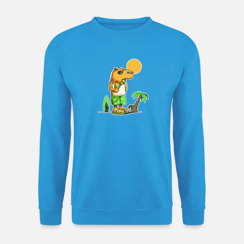 Capybara am Strand - Unisex Pullover - Meeresblau