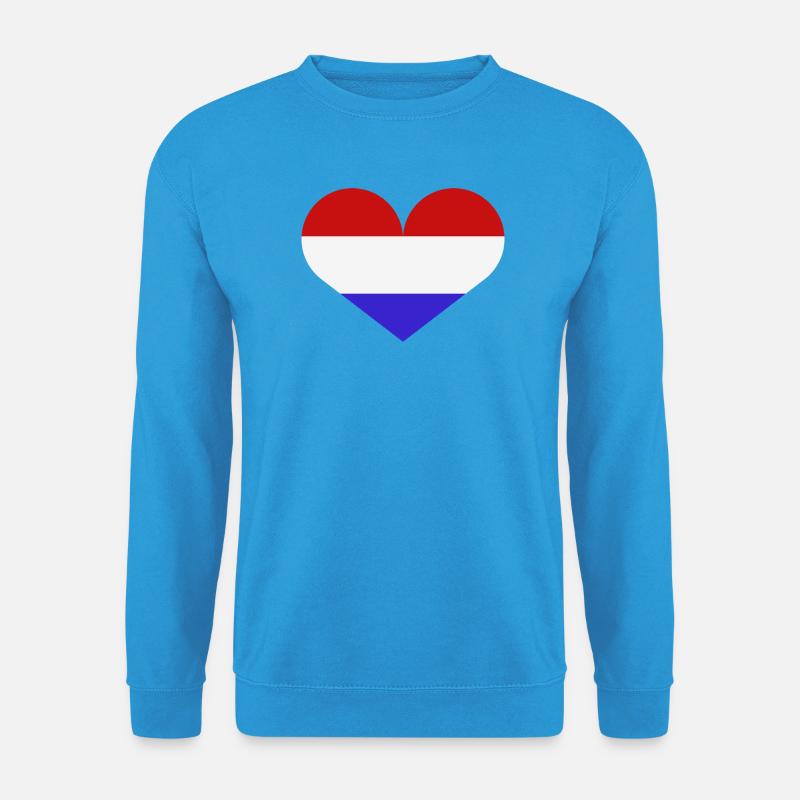 Niederländische Herzflagge - Unisex Pullover - Meeresblau