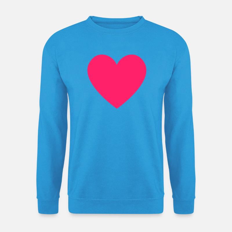  Herz Silhouette - Unisex Pullover - Meeresblau