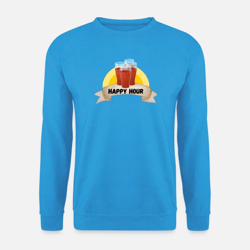 Happy Hour Biergläser Banner - Unisex Pullover - Meeresblau