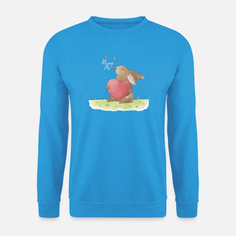 Heiratsantrag Illustration Marry Me Proposal - Unisex Pullover - Meeresblau