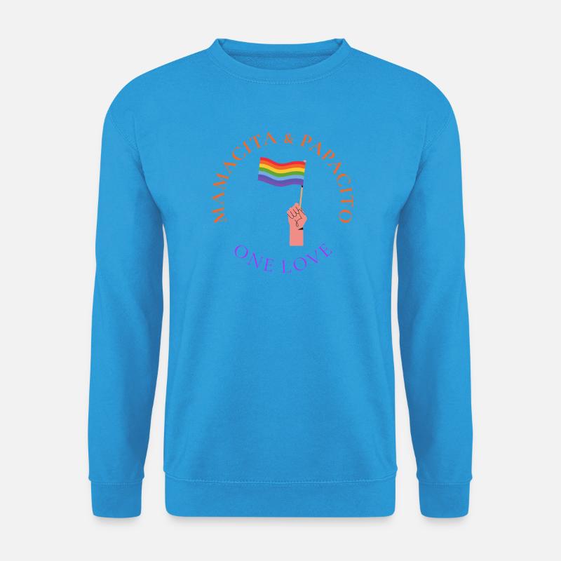 One Love Pride Flagge Umarmung - Unisex Pullover - Meeresblau