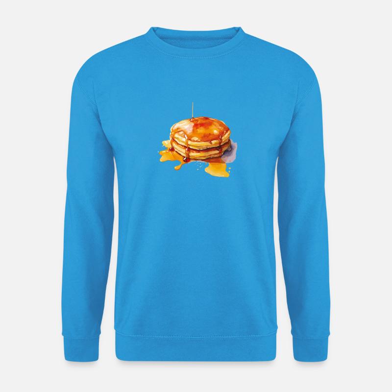 Sirup-Pfannkuchen-Stapel - Unisex Pullover - Meeresblau