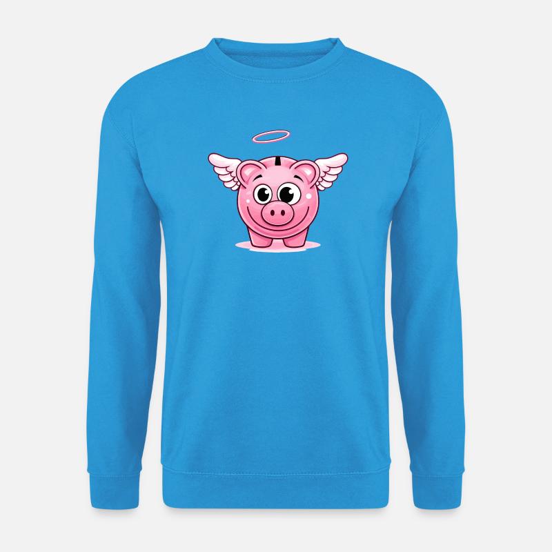 Niedliches Sparschwein mit Flügeln  - Unisex Pullover - Meeresblau