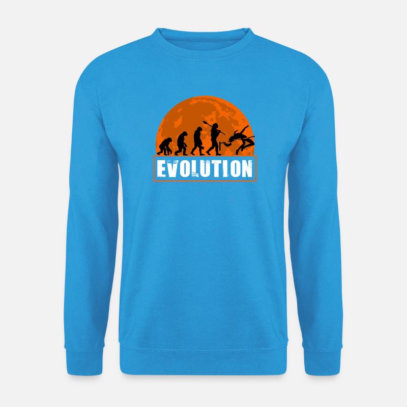 High Jumping Evolution Retro Athlete Silhouette - Unisex Pullover - Meeresblau