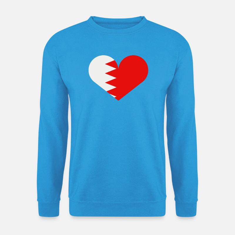 Herz der Bahrain-Flagge - Unisex Pullover - Meeresblau
