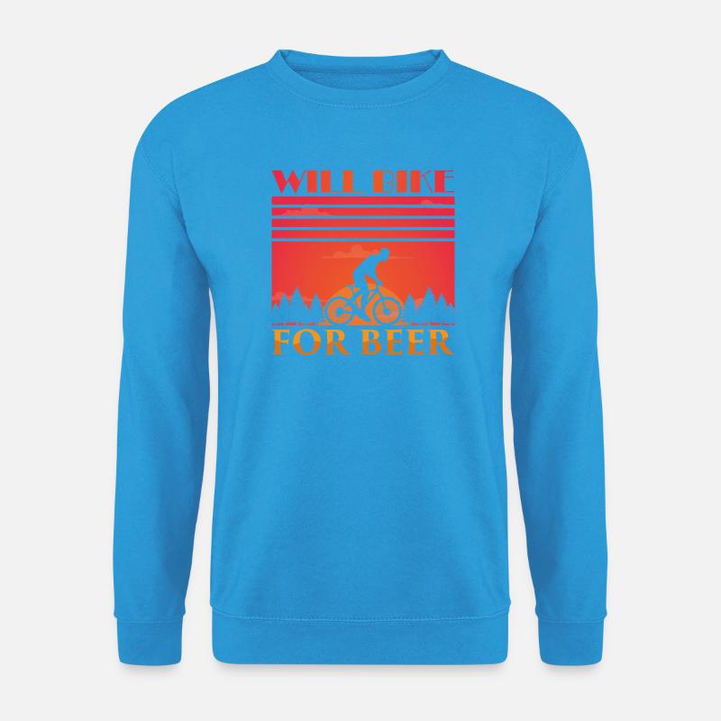 Fahradfahrer Bier Spruch Radtour Biertrinker - Unisex Pullover - Meeresblau
