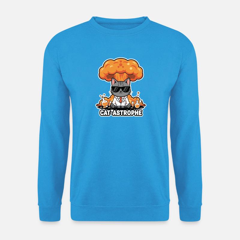 Katzen-Astrophe-Laborkittel - Unisex Pullover - Meeresblau