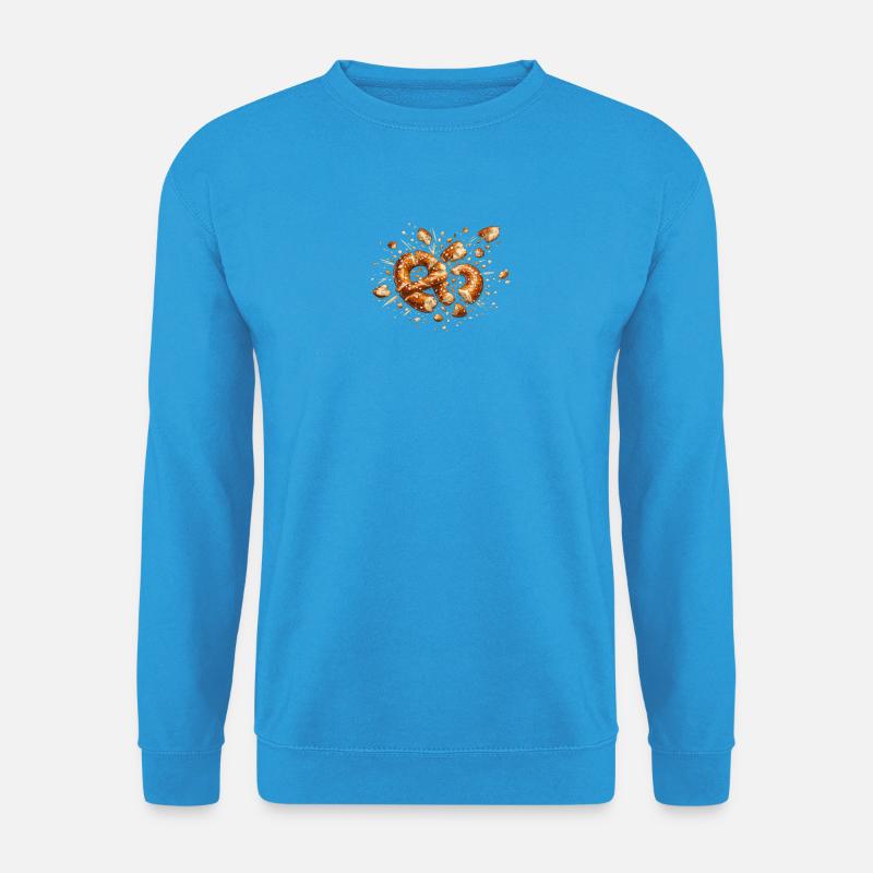 Geschnittene Brezel: Gourmet-Muster - Unisex Pullover - Meeresblau