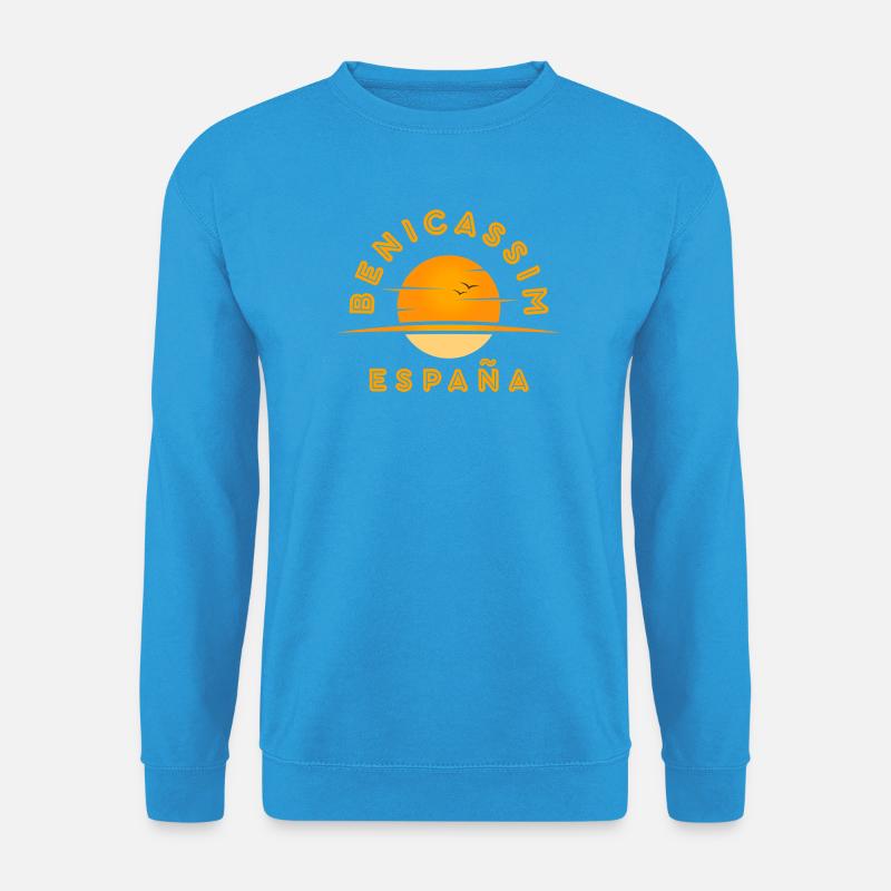 Benicassim España Sonnenuntergangslogo - Unisex Pullover - Meeresblau