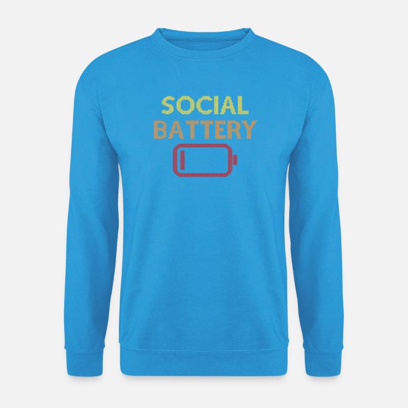 Social Battery Low - Unisex Pullover - Meeresblau
