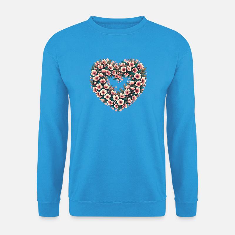 Blossom Heart Blumenwappen - Unisex Pullover - Meeresblau