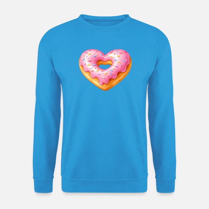 Herz Donut – Süßes Dessert Design - Unisex Pullover - Meeresblau