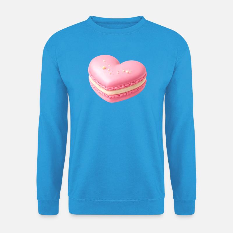 Macaron Herz Pastell Geschenk  - Unisex Pullover - Meeresblau