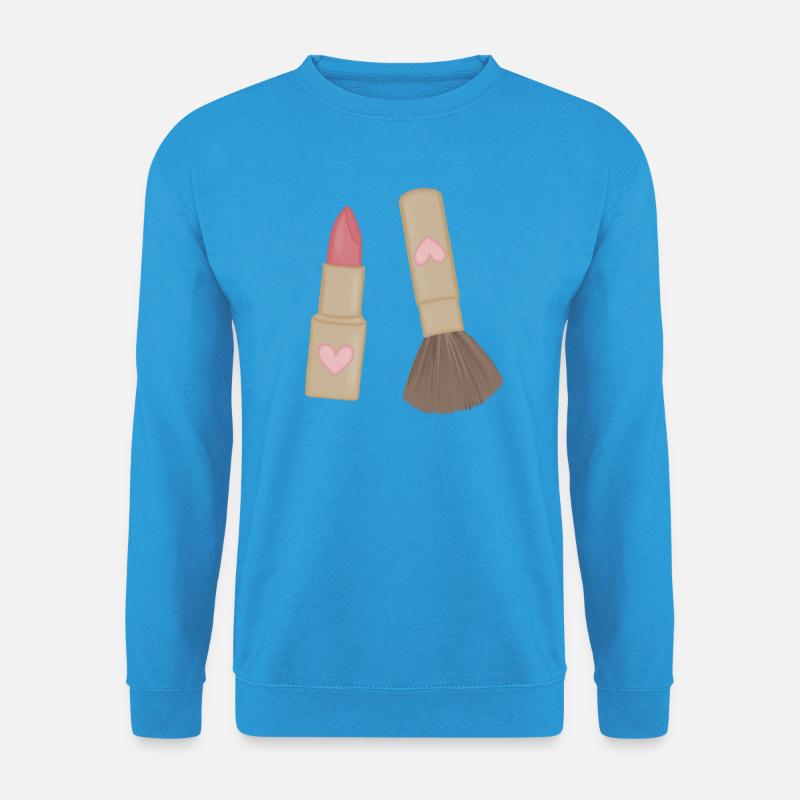 Herzlippe Lippenstift & Pinsel Charm - Unisex Pullover - Meeresblau