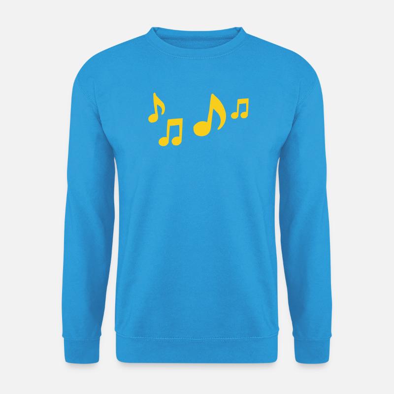 Gelbe Musiknoten Kontrast - Unisex Pullover - Meeresblau