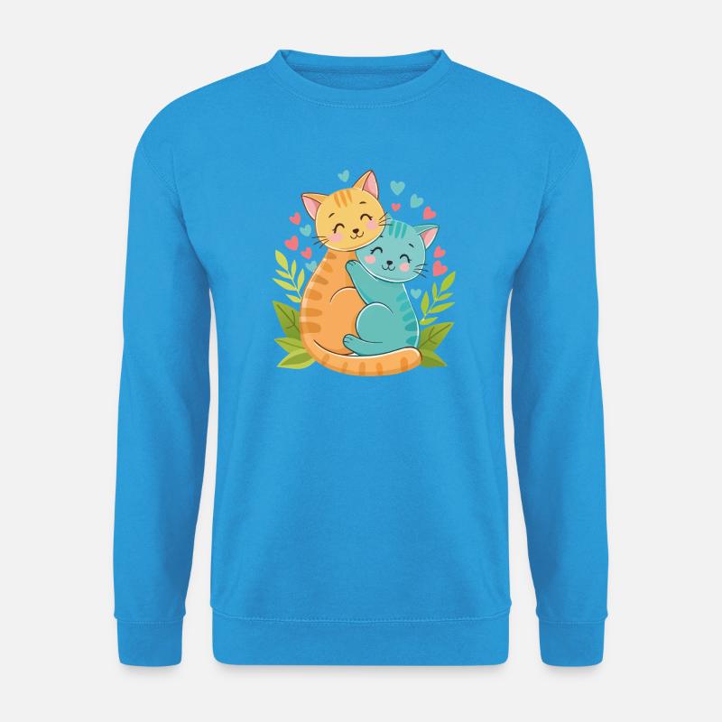 kuschelnde Kätzchen - Unisex Pullover - Meeresblau