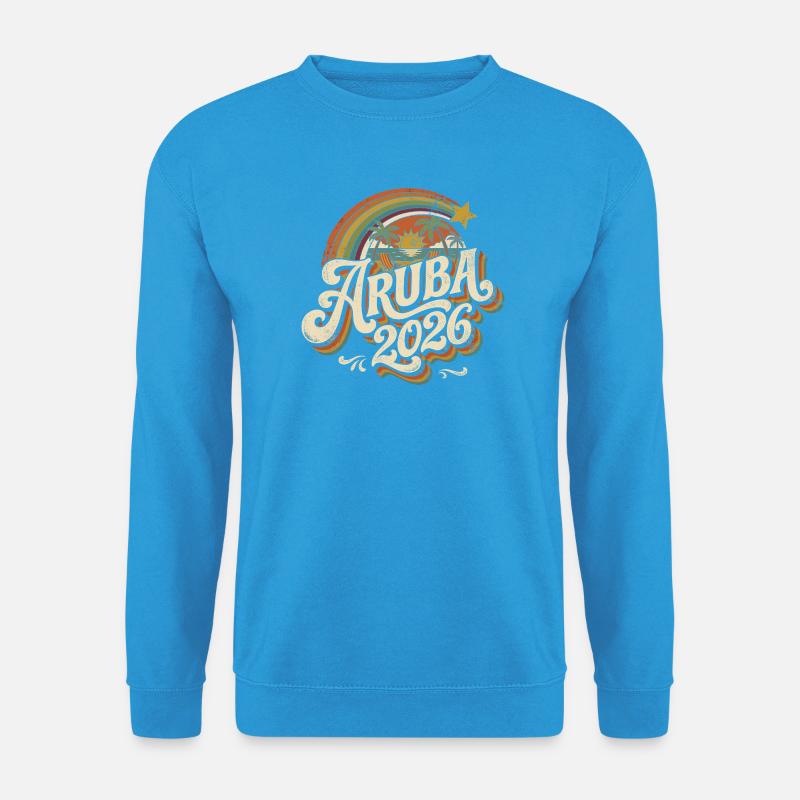 Aruba 2026 Retro Sunset - Unisex Pullover - Meeresblau