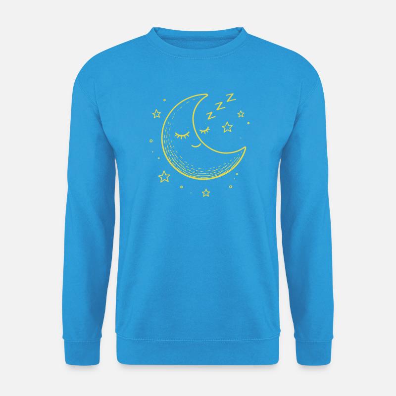 dreamland moon - schlafender Mond - Unisex Pullover - Meeresblau