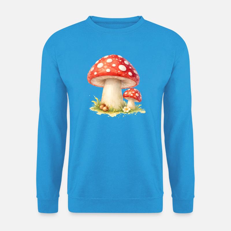 Toadstool Illustration Red Mushroom Nature Motif - Unisex Sweatshirt - sea blue