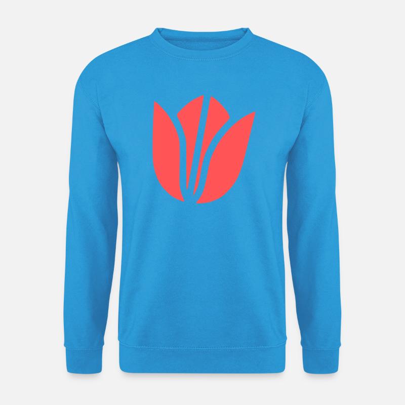 Tulpenblüte Abstrakt Flat - Unisex Pullover - Meeresblau