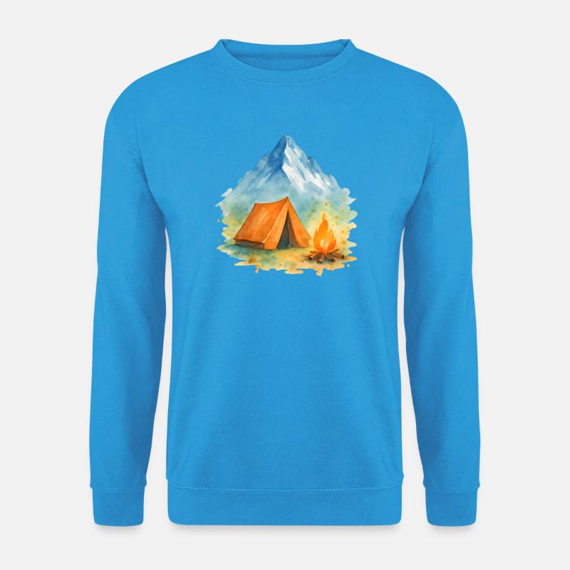 Wasserfarben Lagerfeuer Berg - Unisex Pullover - Meeresblau