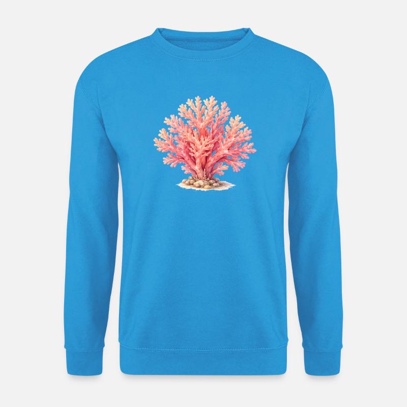 Rosa Koralle Illustration - Unisex Pullover - Meeresblau