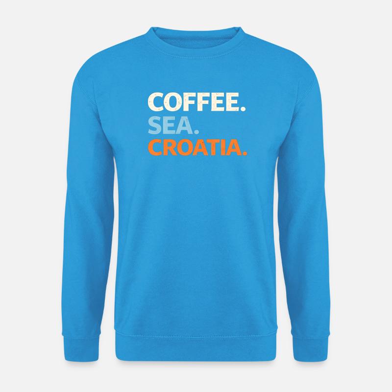 Kaffee. Meer. Kroatien. - Unisex Pullover - Meeresblau