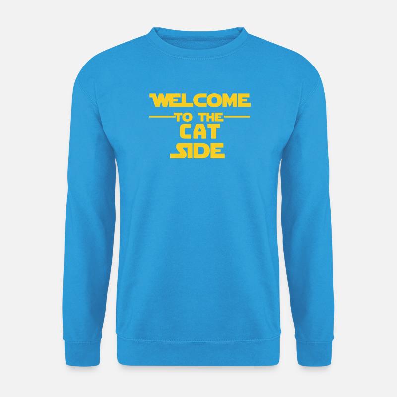 Willkommen auf der Katzenseite - Unisex Pullover - Meeresblau