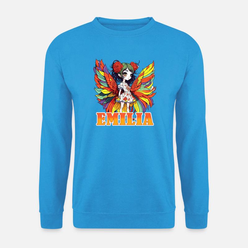 Emilia - Mädchenname - Fee  - Unisex Pullover - Meeresblau