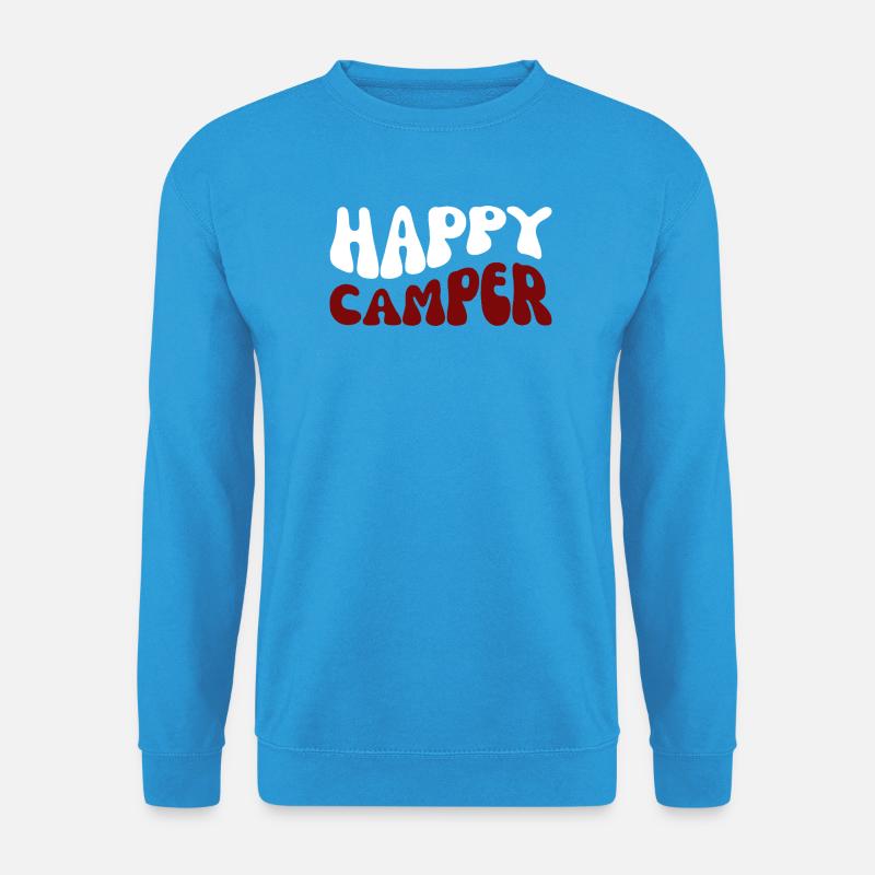 Happy Camper – Camping-Motiv - Unisex Pullover - Meeresblau