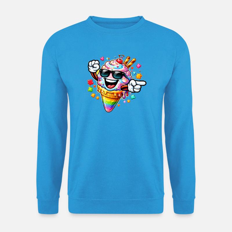 Eis mit Sonnenbrille - Unisex Pullover - Meeresblau