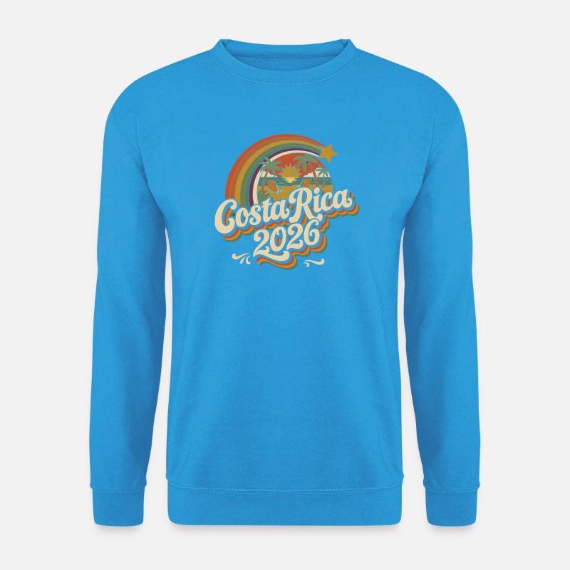 Costa Rica 2026 Retro Sunset - Unisex Pullover - Meeresblau