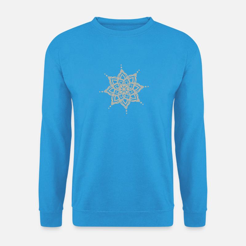 Beige Mandala-Stern-Design - Unisex Pullover - Meeresblau