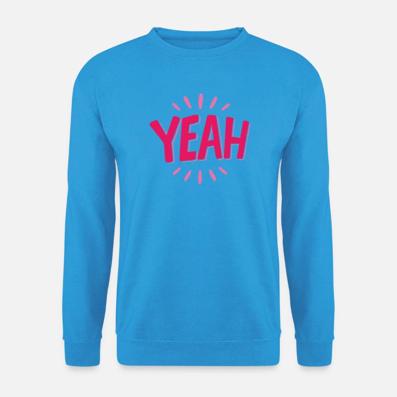 Yeah Pink Schriftzug mit Strahlen - Unisex Pullover - Meeresblau