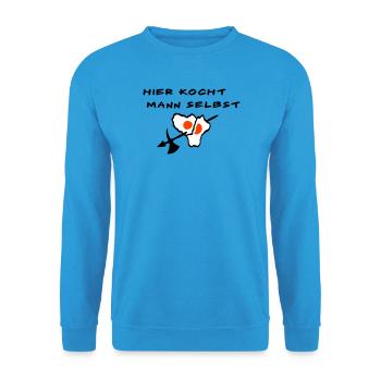 Koch - Unisex Pullover - Meeresblau - Vorne - Alina (178cm) & Michal (187cm)