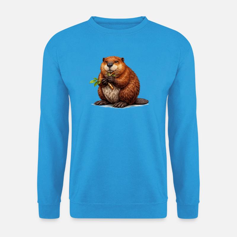 Biber Tier Wildnis - Unisex Pullover - Meeresblau