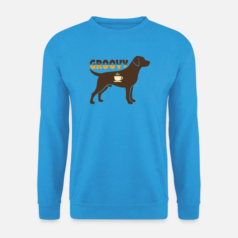 Groovy Hund Retriever Retro - Unisex Pullover - Meeresblau