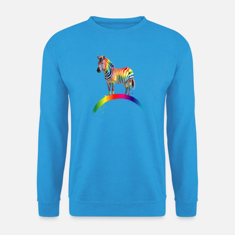 Rainbow Zebra Gradient Art Design - Unisex Sweatshirt - sea blue