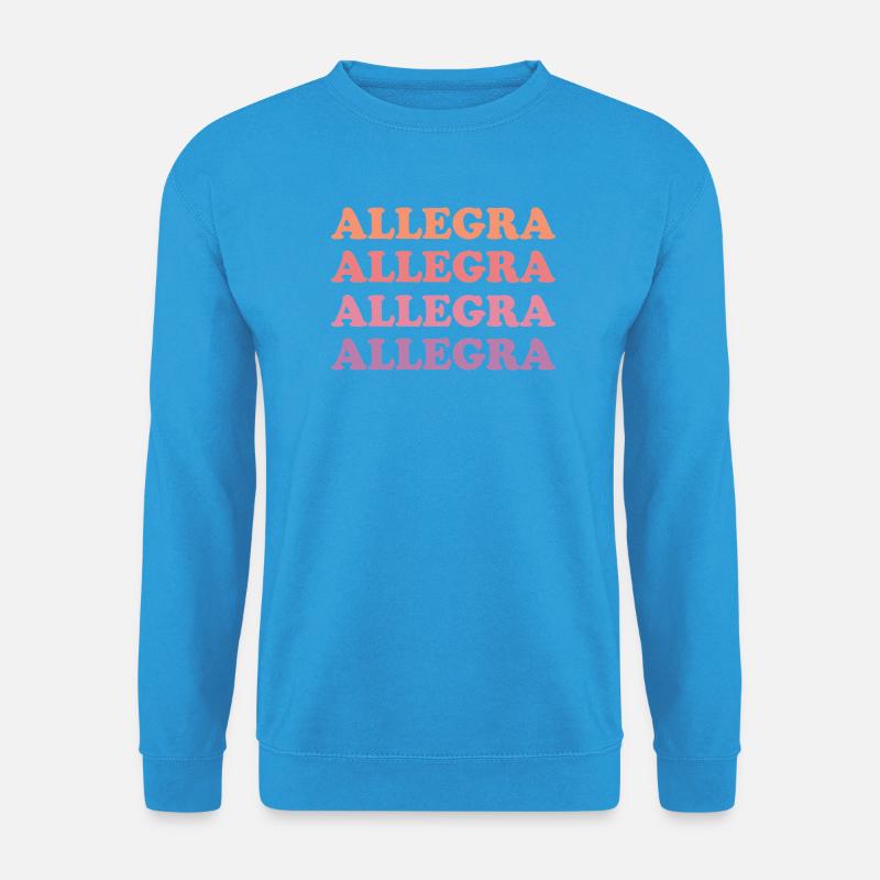 Allegra als Vorname - Unisex Pullover - Meeresblau