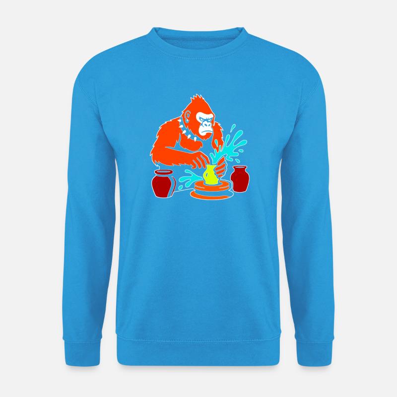 Gorilla Pottery Splash Studio - Unisex Pullover - Meeresblau